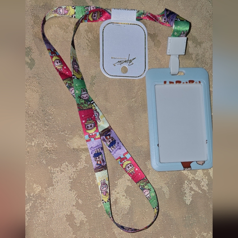 Colorful Labubu  Character Lanyard with ID Holder